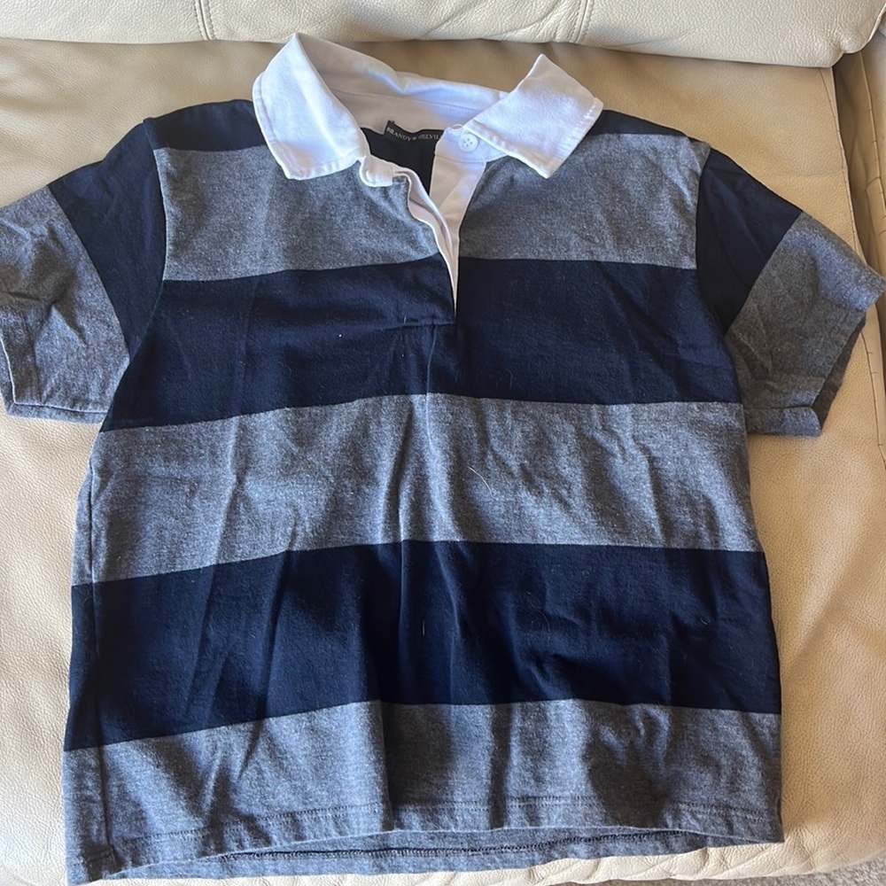 BRANDY MELVILLE STRIPED COLLARD SHIRT